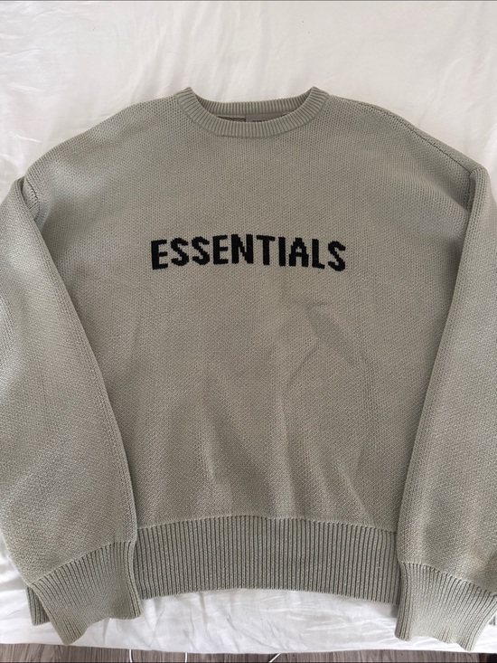 Essentials Other - Essentials Crewneck Sweater in Light Gray with Black Logo